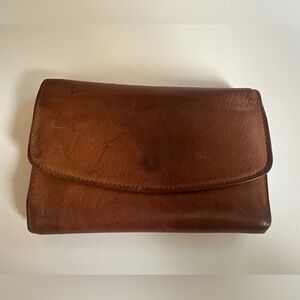 Vintage brown genuine leather wallet